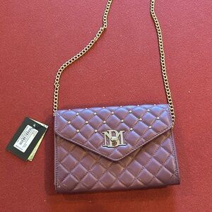 Badgley Mischka Diamond quilted plum purple bag  $129 women’s crossbody purse